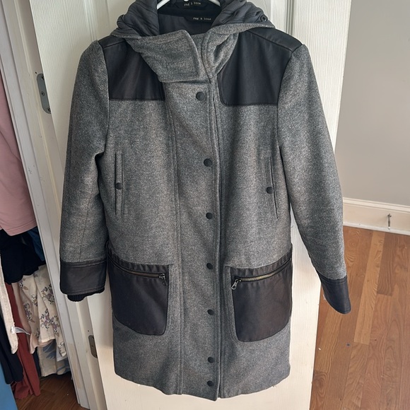 Rag & Bone Belfast Coat Waxed Canvas Pocket Double 2-in-1 Parka  Sz Small - Picture 5 of 5